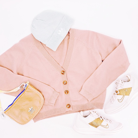 💖 NEW Millennial Pink Loungewear Crop Cardigan S - Picture 3 of 7